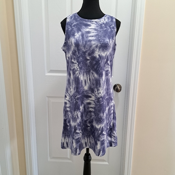 ❤️ NWOT Gaiam Tie Dye Dress Tank Style Women's Size Medium Soft Casual Purple - Picture 2 of 14